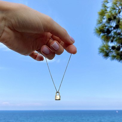 Кольє "Замочок" в жовтому золоті кол01895 №2