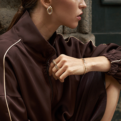 Кольцо "Marie" в желтом золоте (фианиты) к08272 №11