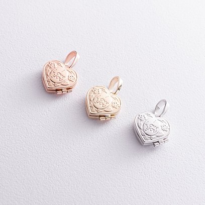 Подвеска для фото "Сердечко" в желтом золоте п02969 №6