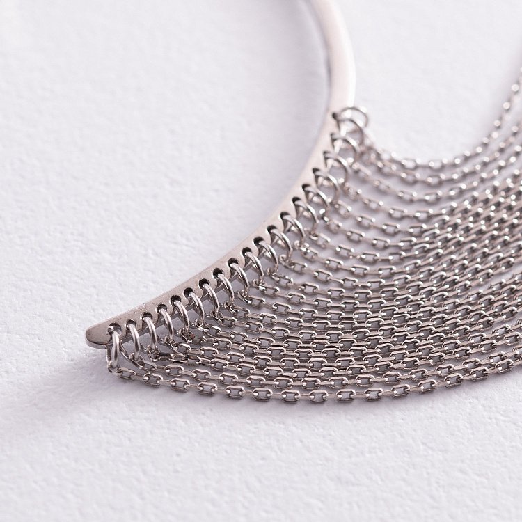 Сережка - каффа "Неповторність" в білому золоті с07589 від ювелірного магазину Онікс - 10