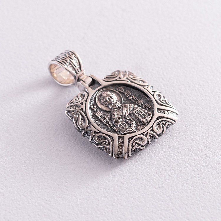 Срібна ладанка "Святий Миколай Чудотворець" 133106 від ювелірного магазину Онікс - 5