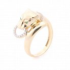 Золотое кольцо "Пантера" с фианитами к06082 от ювелирного магазина Оникс
