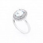 Женское кольцо с голубым топазом (фианиты) 111447 от ювелирного магазина Оникс