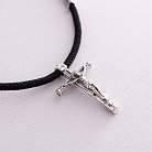 Православный серебряный крест "Распятие. Спаси и Сохрани" на шнурке 846 от ювелирного магазина Оникс - 2