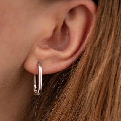 Серьги "Kirsten" в белом золоте с08924 №4