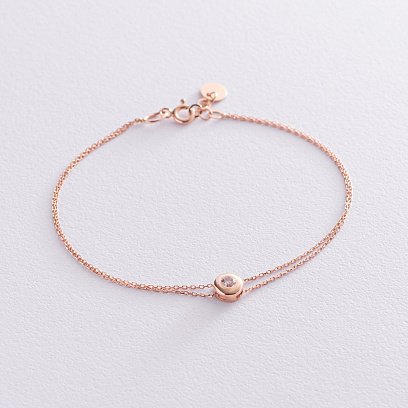 Золотой браслет с фианитом б04036