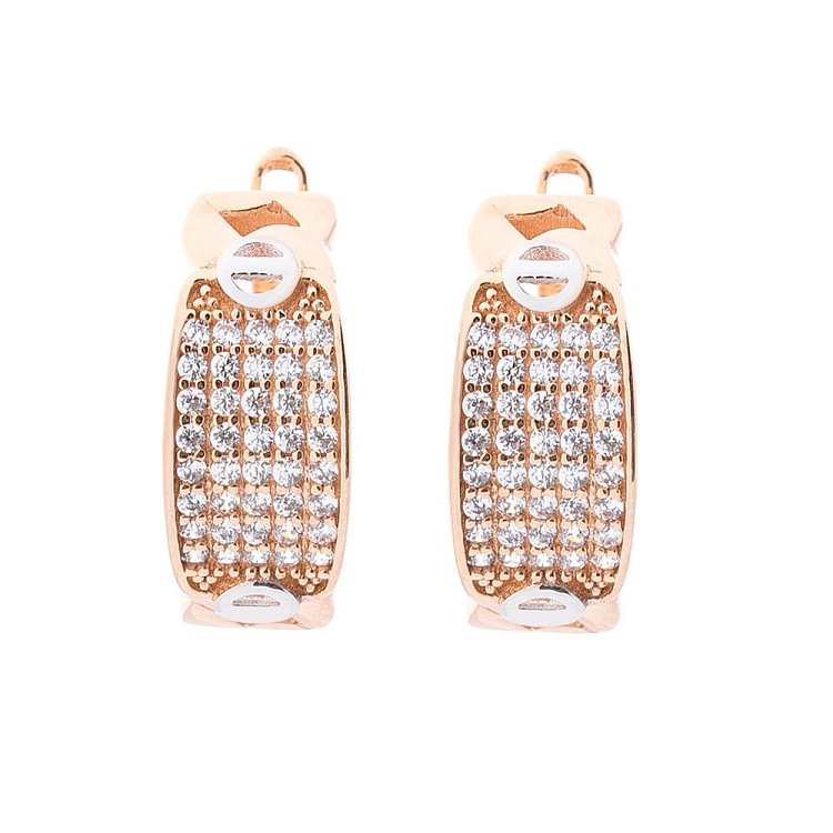 Золоті сережки з фіанітами с05717 від ювелірного магазину Онікс