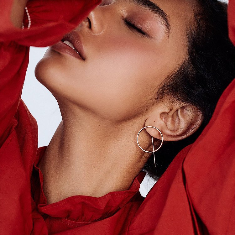 Серьги "Геометрия" в желтом золоте с07794 от ювелирного магазина Оникс