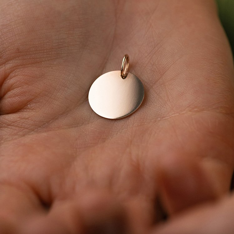 Кулон для гравіювання в червоному золоті (17 мм) п03611 від ювелірного магазину Онікс - 1