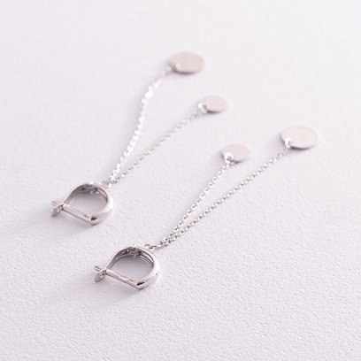 Золоті сережки "Монетки на ланцюжку" с07668 №3