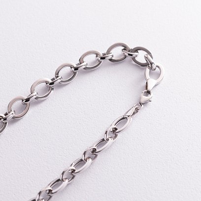 Колье "Пантера" в белом золоте (черные фианиты) кол02040 №4