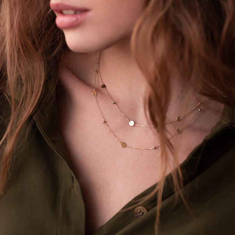 Кольє з монетками в жовтому золоті 860402М від ювелірного магазину Онікс - 1