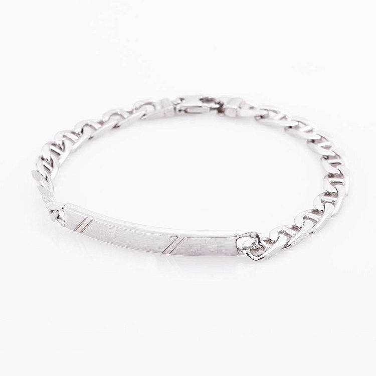 Чоловічий срібний браслет плетіння "панцирні" 14670 від ювелірного магазину Онікс