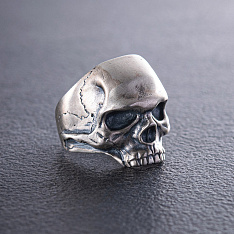 Серебряное кольцо с черепом (чернение) 112192