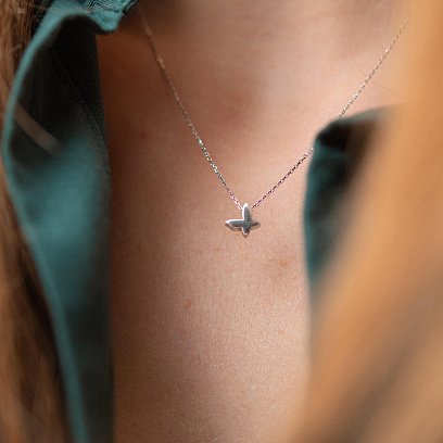 Кольє "Метелик" у білому золоті кол02148 №7