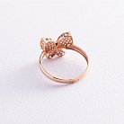 Золотое кольцо "Бабочка" с фианитами к05704 от ювелирного магазина Оникс - 2