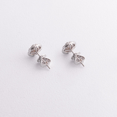 Золоті сережки - пусети з діамантами сб0616cha №3