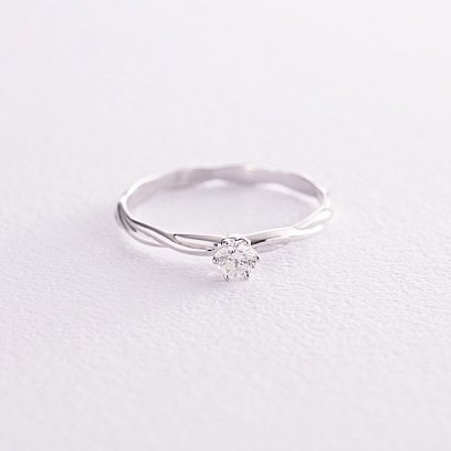 Помолвочное золотое кольцо с бриллиантом 229061121 №5