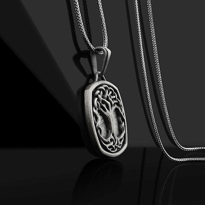 Срібний кулон "Дерево життя" (можливе гравіювання) 133190 №3