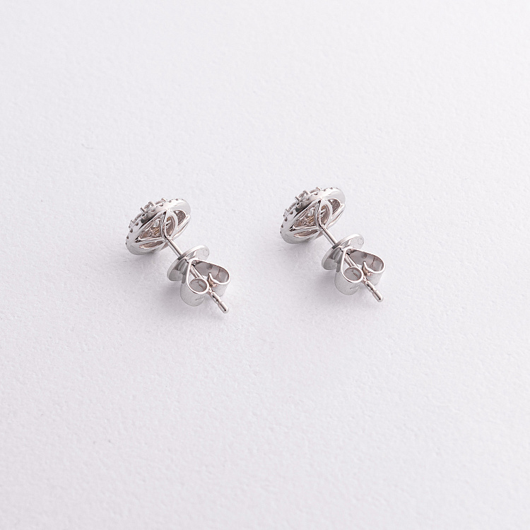 Золоті сережки - пусети з діамантами сб0616cha від ювелірного магазину Онікс - 2