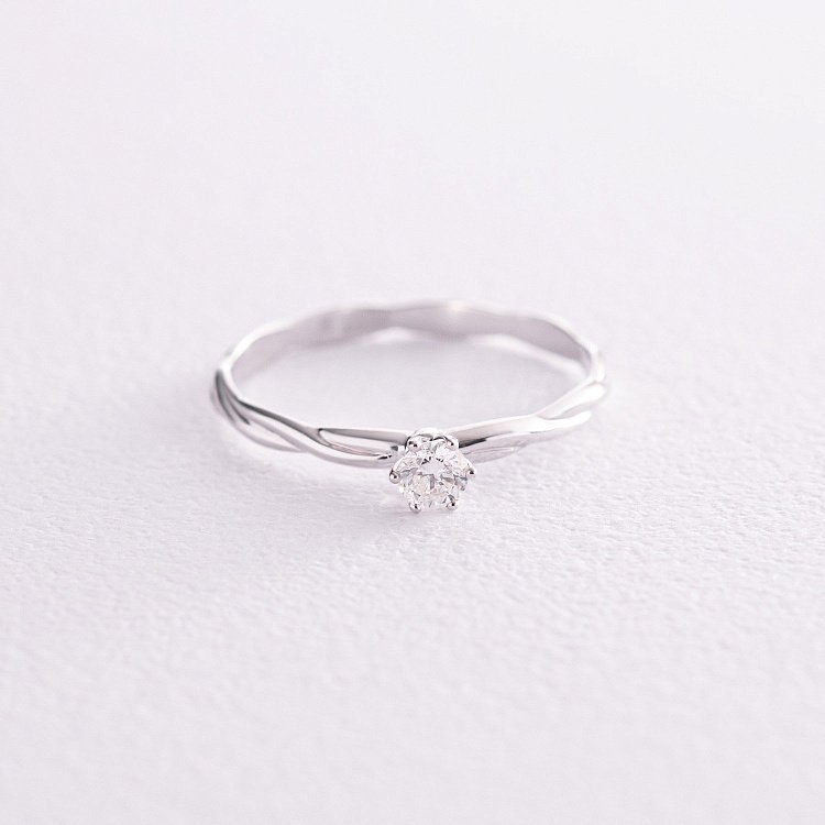 Помолвочное золотое кольцо с бриллиантом 229061121 от ювелирного магазина Оникс - 5