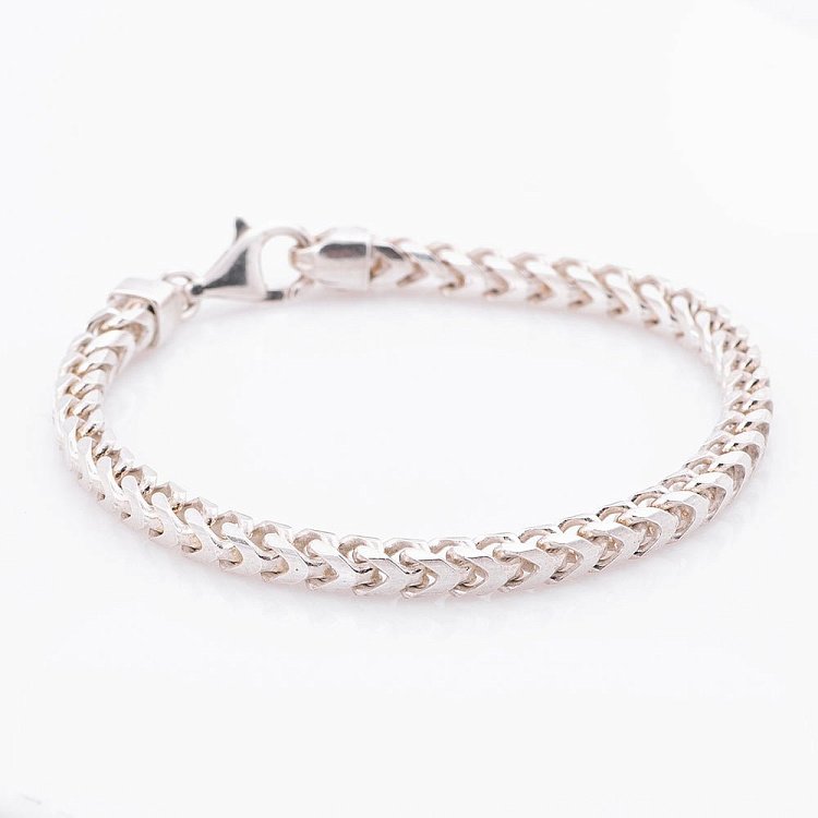 Мужской серебряный браслет плетение  "Панцирное " 14279 - 0 от ювелирного магазина Оникс