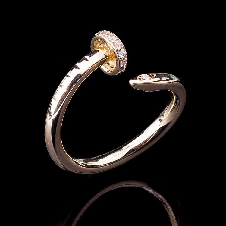 Кольцо "Гвоздик" с фианитами к03844 от ювелирного магазина Оникс - 3