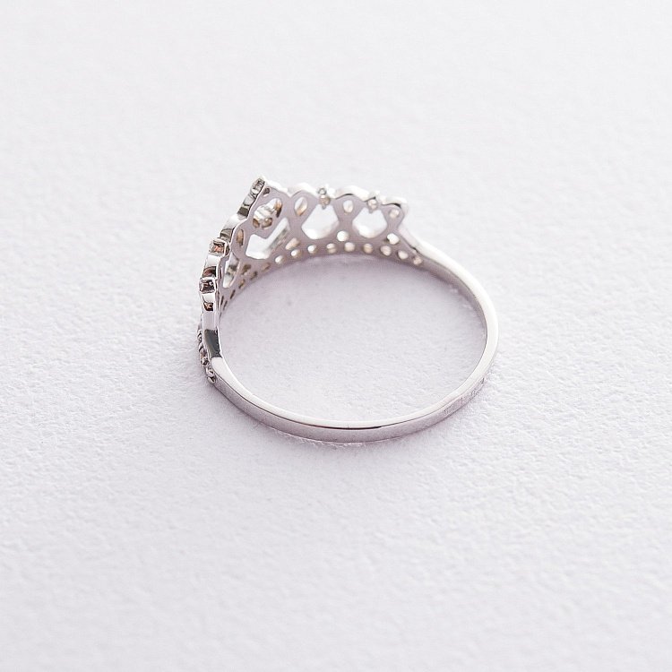 Золотий перстень "Корона" (фіаніт) к06271 від ювелірного магазину Онікс - 2