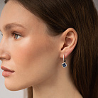 Золоті сережки "Конюшина" (діаманти, сапфіри) сб0553mi от ювелирного магазина Оникс - 1