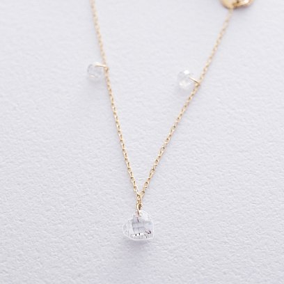 Подвійний золотий браслет Монетки з фіанітами б04292 №3