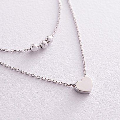 Подвійне золоте кольє "Кульки та сердечко" кол02313 №3