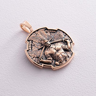 Золотий кулон "Український козак. Молитва до Пресвятої Богородиці" п03797 №7