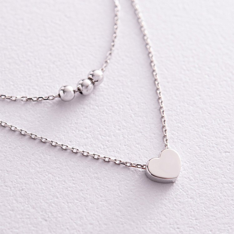 Подвійне золоте кольє "Кульки та сердечко" кол02313 від ювелірного магазину Онікс - 2