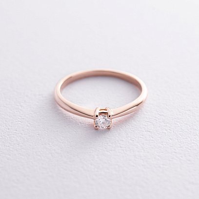 Заручальна золота каблучка з діамантом 101-10021к №5