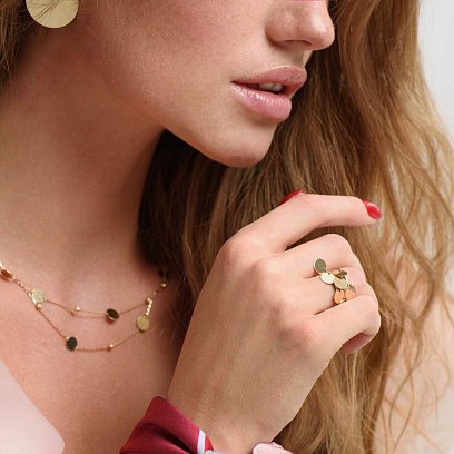 Золоте подвійне кольє з монетками кол01391 №2