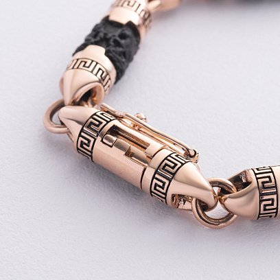 Чоловічий золотий браслет з ебеновим деревом 1501з №3