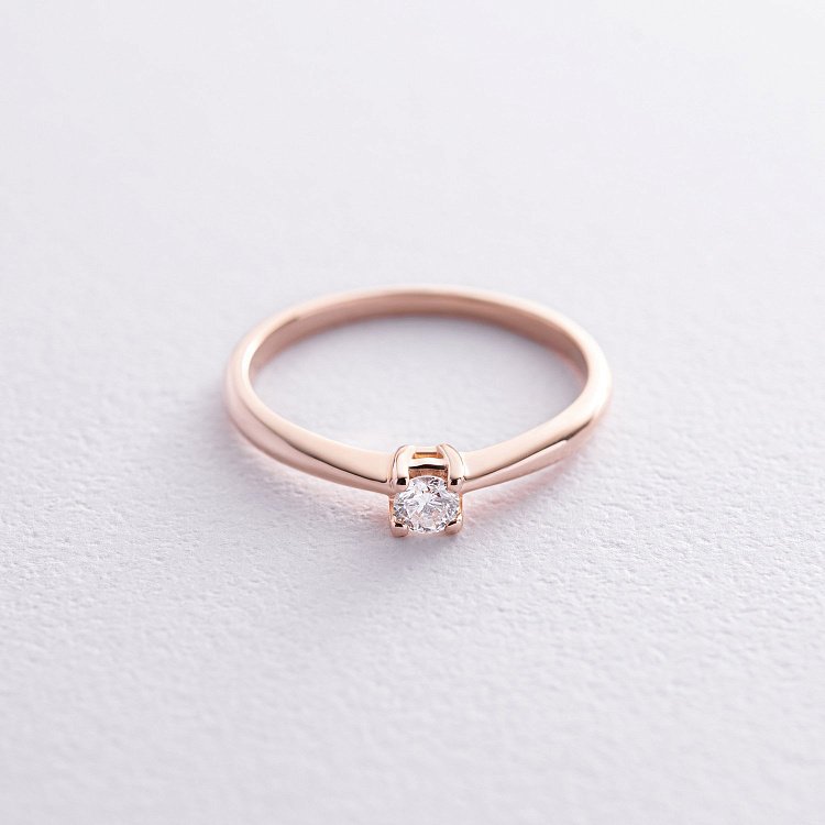 Заручальна золота каблучка з діамантом 101-10021к від ювелірного магазину Онікс - 4