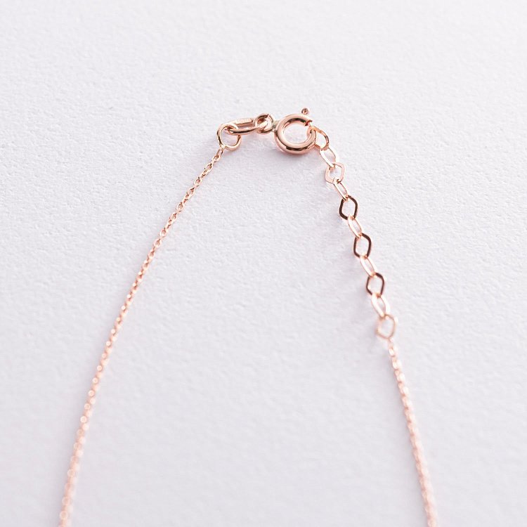 Золотое колье "Сердце" с одним фианитом кол01966 от ювелирного магазина Оникс - 4