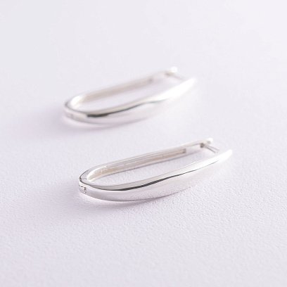 Серебряные серьги на английской застежке 122681 №2