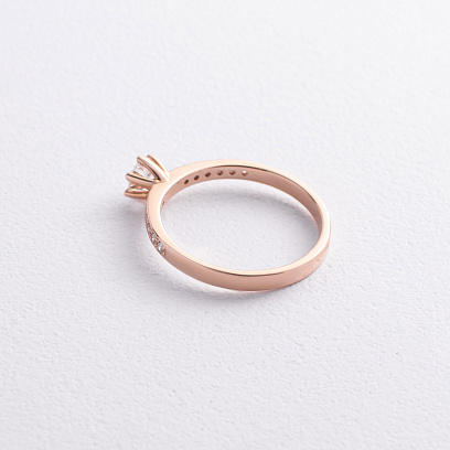 Заручальна золота каблучка з діамантами 28842421 №3