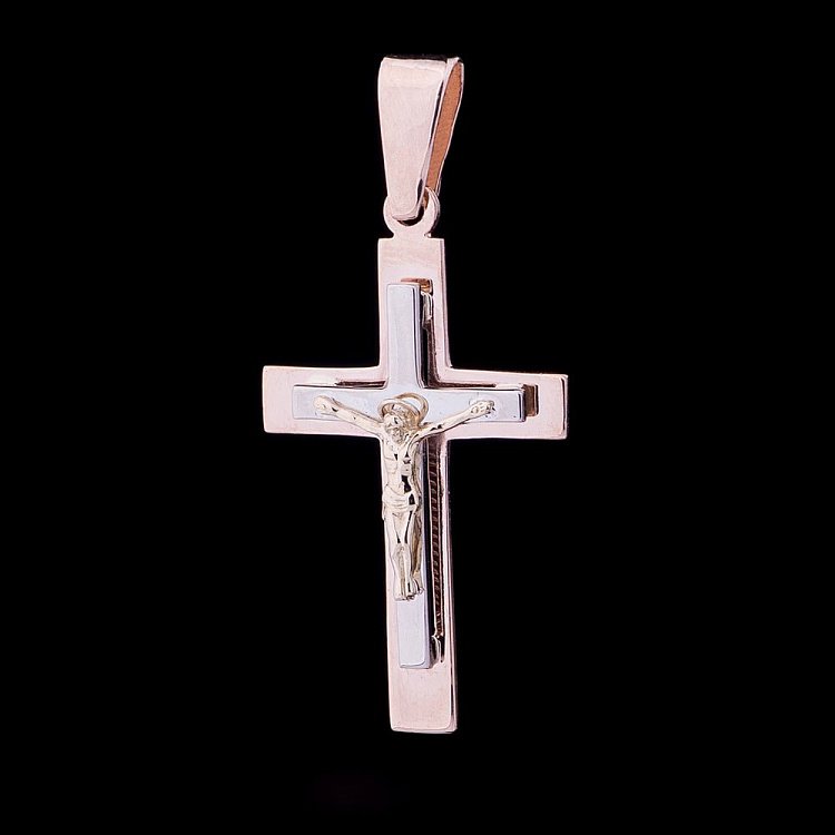 Золотой католический крестик 2015200 от ювелирного магазина Оникс