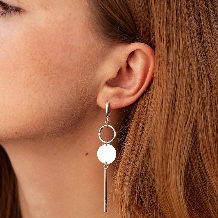 Срібні сережки "Вплив" 122672 від ювелірного магазину Онікс - 2