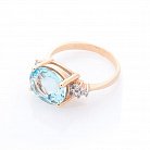Золотое кольцо с голубым топазом и фианитами к03057 от ювелирного магазина Оникс - 4