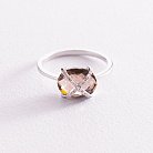 Золотое кольцо с дымчатым топазом и бриллиантами C01085R от ювелирного магазина Оникс - 2