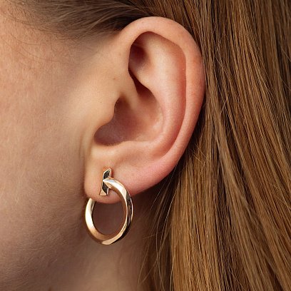 Серьги - пусеты "Evelyn" в красном золоте с08670 №4