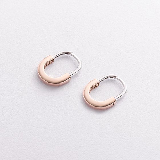 Сережки "Camilla" mini (червоне, біле золото) с09485 №3