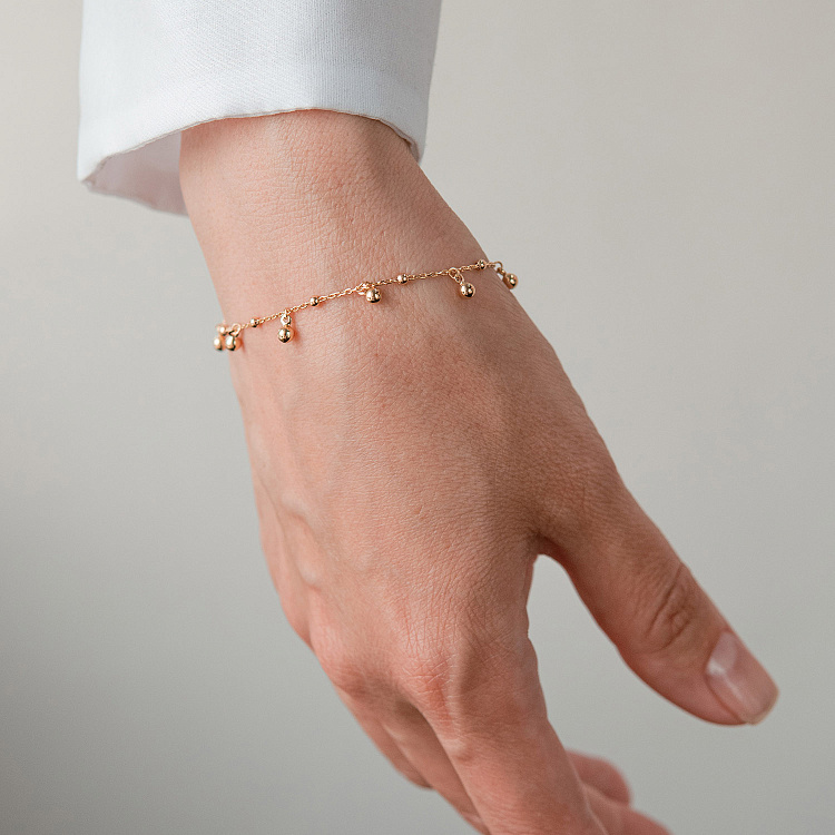 Браслет "Шарики" в желтом золоте б05594 от ювелирного магазина Оникс - 6