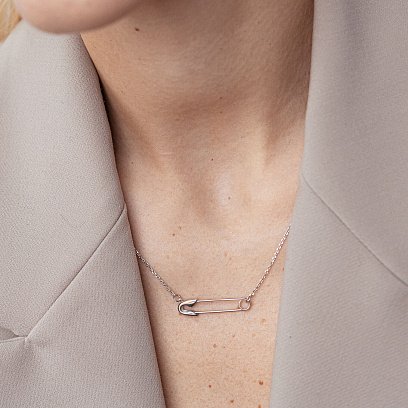 Серебряное колье "Булавка" 1084 №12