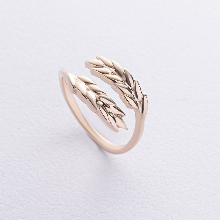 Кольцо "Колоски пшеницы" в желтом золоте к08048 от ювелирного магазина Оникс