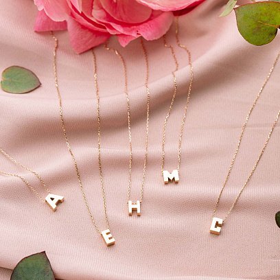 Кольє з буквою "К" в жовтому золоті кол01164К №3